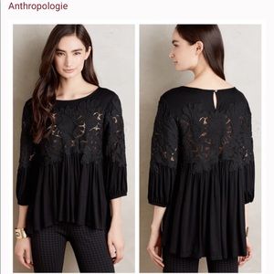 Anthropologie deletta Black blouse